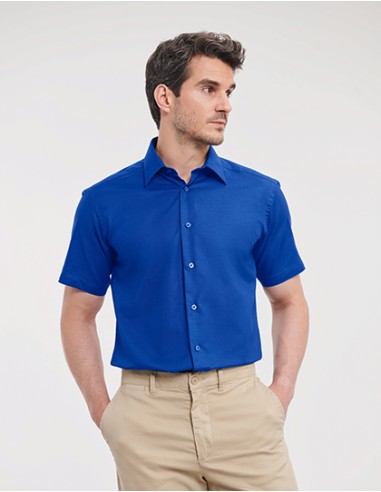 R-R-923M-0-Mens Short Sleeve Easy Care Tailored Oxford Shirt